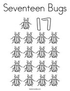 Number 17 Coloring Pages Twisty Noodle Seven Bugs Coloring Page