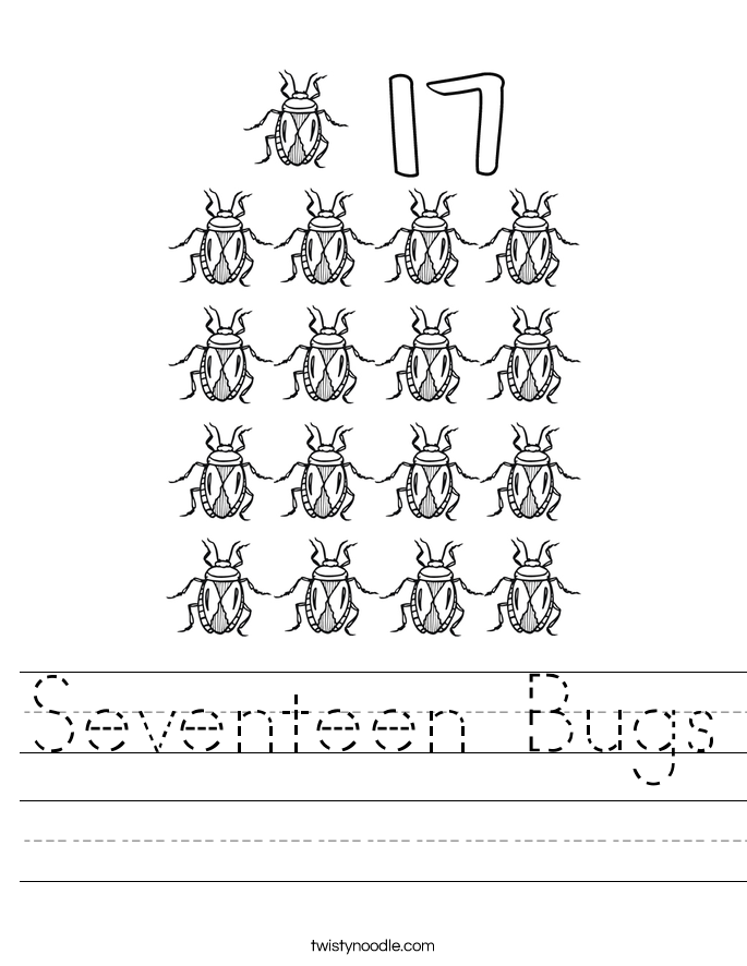 Seventeen Bugs Worksheet