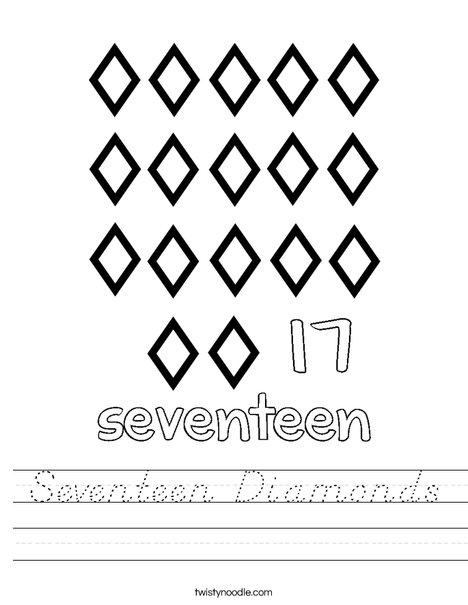 Seventeen Diamonds Worksheet