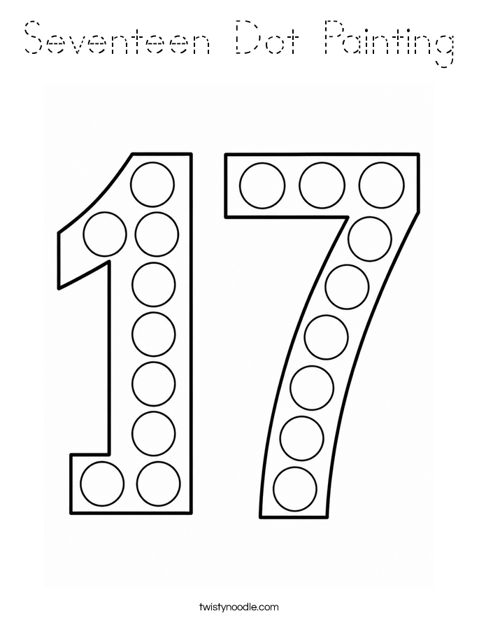 Seventeen Dot Painting Coloring Page