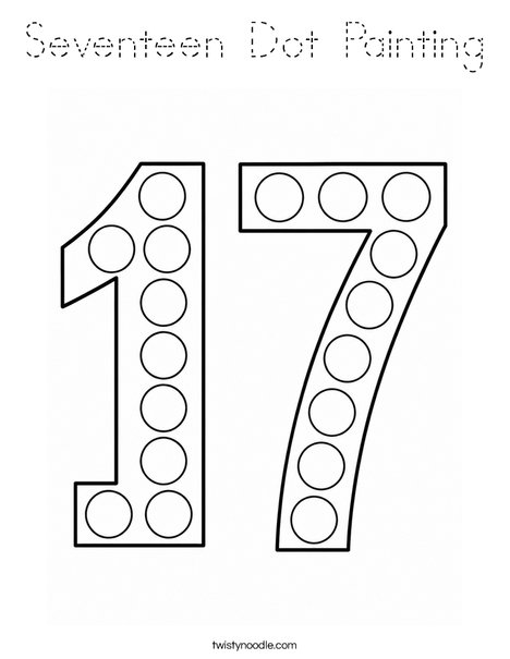 Seventeen Dot Painting Coloring Page