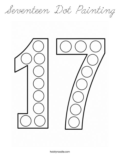 Seventeen Dot Painting Coloring Page
