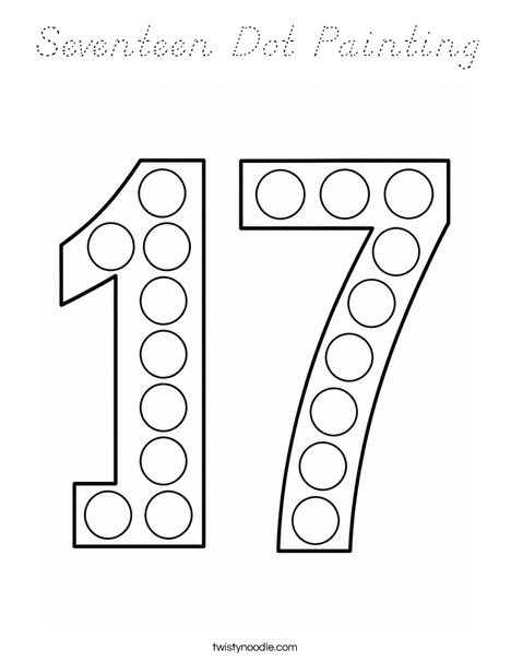 Seventeen Dot Painting Coloring Page
