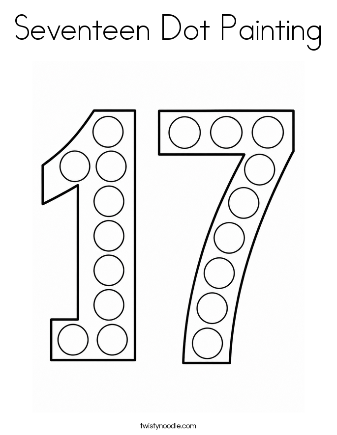 Seventeen Dot Painting Coloring Page