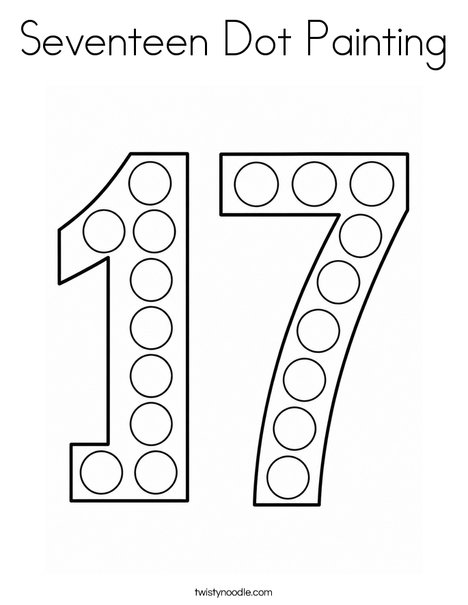 Seventeen Dot Painting Coloring Page