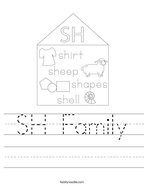 SH Family Handwriting Sheet