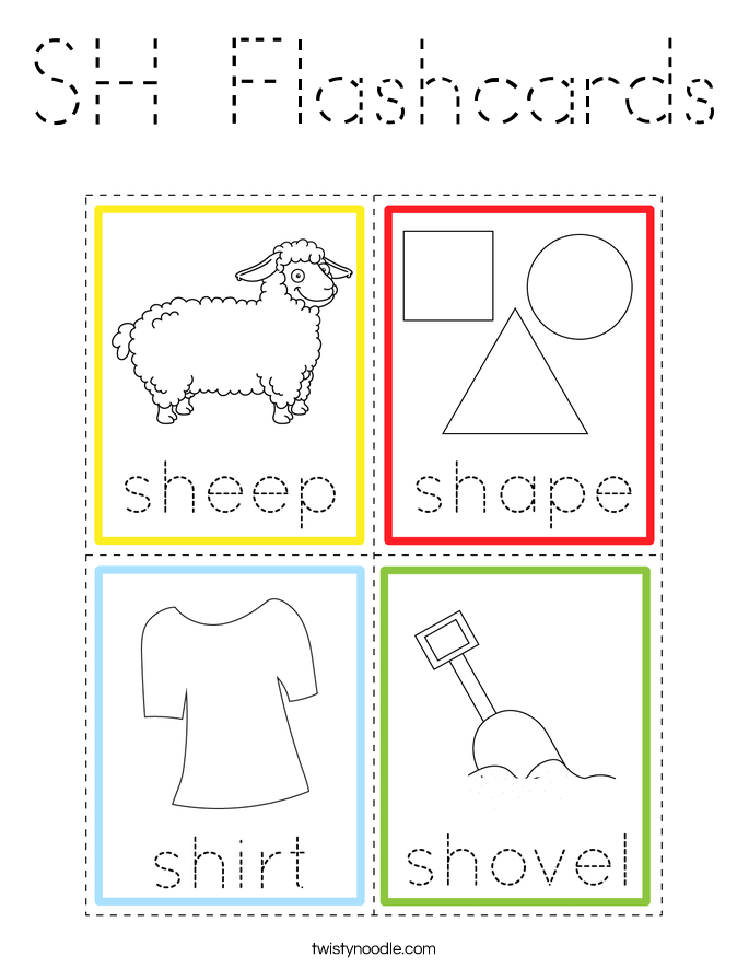 SH Flashcards Coloring Page