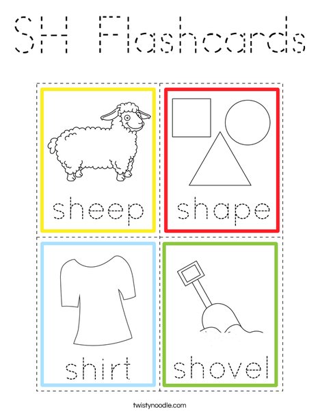 SH Flashcards Coloring Page