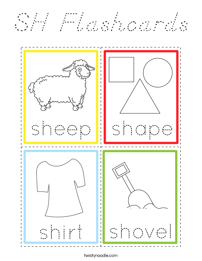 SH Flashcards Coloring Page