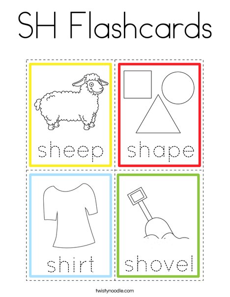 SH Flashcards Coloring Page