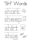 "SH" Words Coloring Page