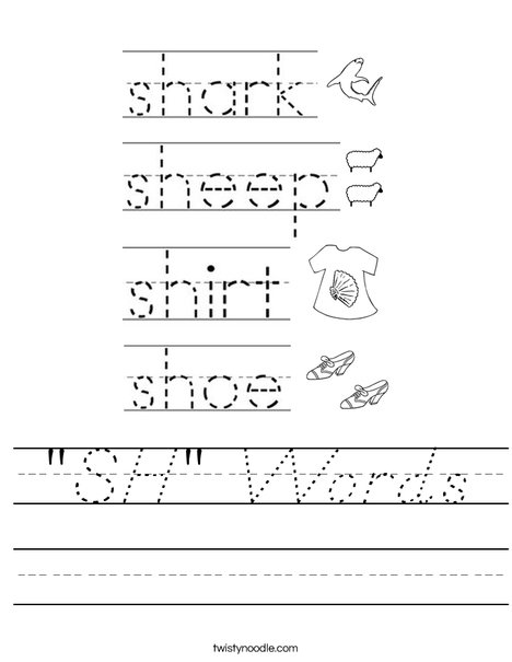 "SH" Words Worksheet
