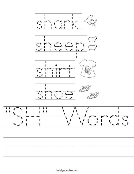 "SH" Words Worksheet