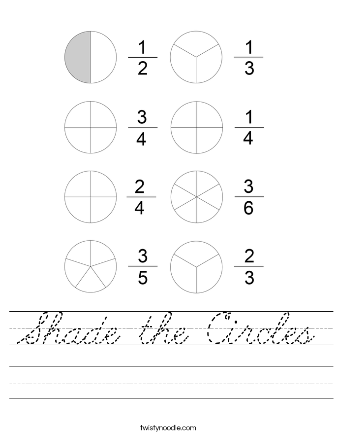 Shade the Circles Worksheet