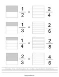Shade the rectangles to make equivalent fractions. Worksheet