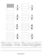 Shade the Rectangles Handwriting Sheet