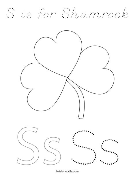 Shamrock with Hat Coloring Page