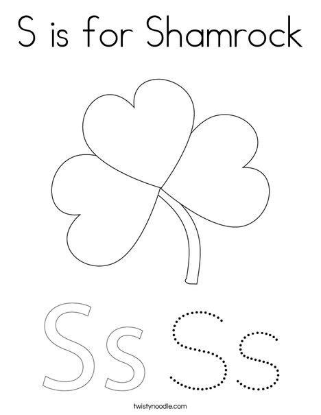 Shamrock with Hat Coloring Page