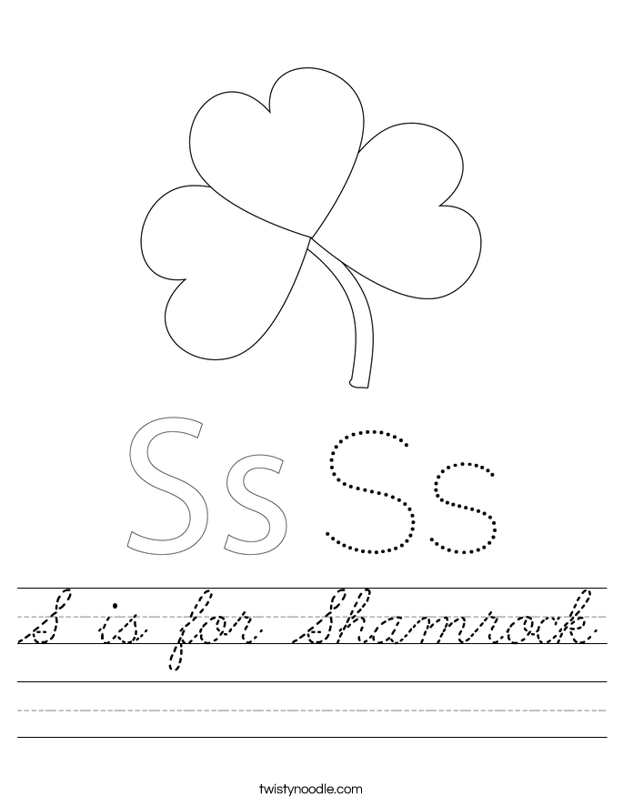 S is for Shamrock Worksheet