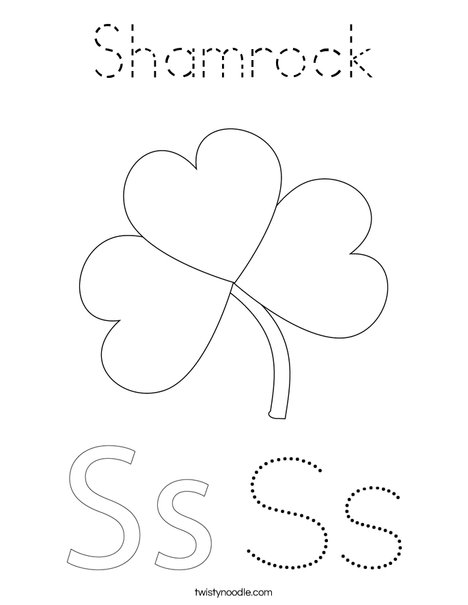 Shamrock with Hat Coloring Page