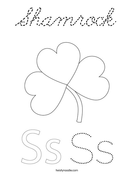 Shamrock with Hat Coloring Page