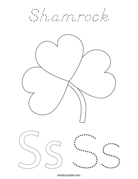 Shamrock with Hat Coloring Page