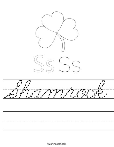Shamrock with Hat Worksheet