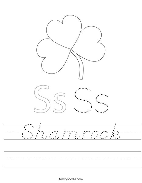 Shamrock with Hat Worksheet