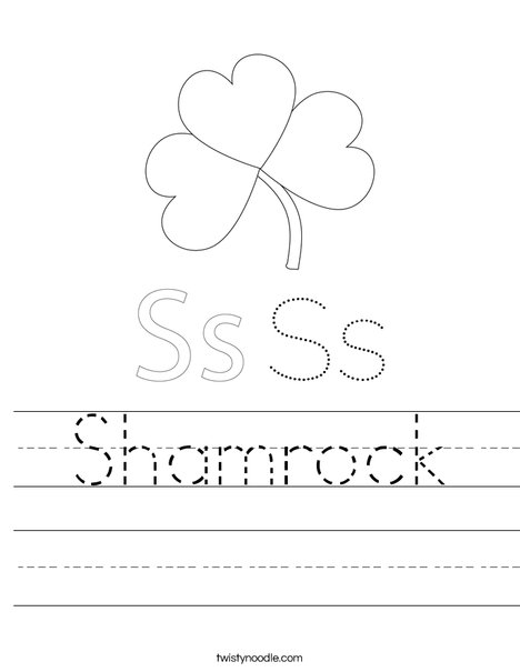 Shamrock with Hat Worksheet
