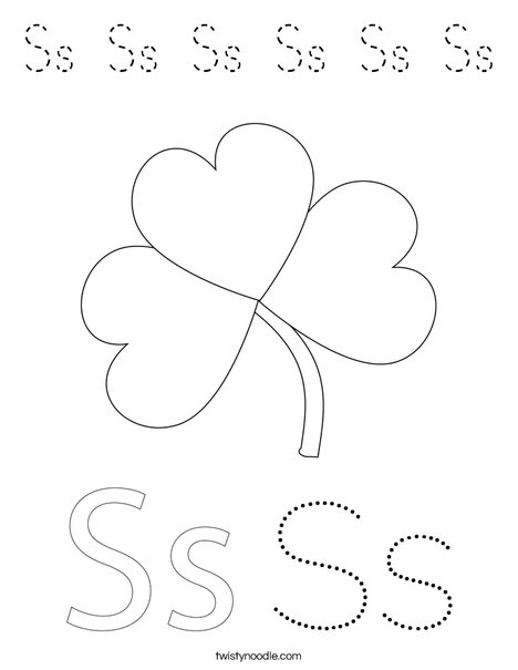 Shamrock with Hat Coloring Page