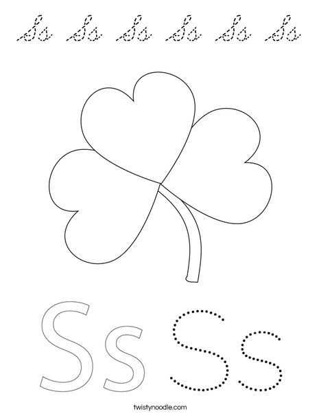 Shamrock with Hat Coloring Page