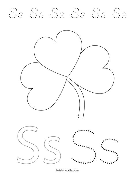 Shamrock with Hat Coloring Page