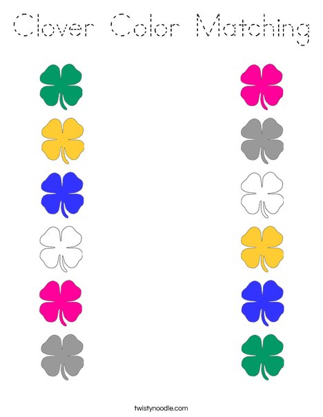 Shamrock Color Matching Coloring Page