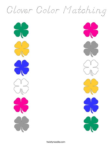 Shamrock Color Matching Coloring Page