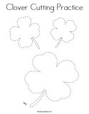 Clover Cutting Practice Coloring Page