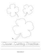 Clover Cutting Practice Handwriting Sheet