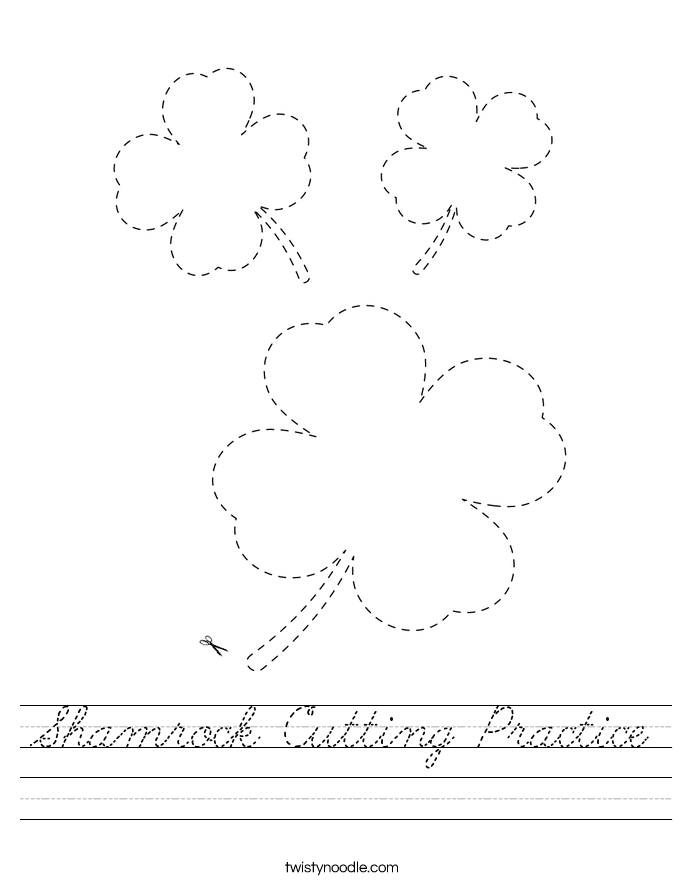 Shamrock Cutting Practice Worksheet