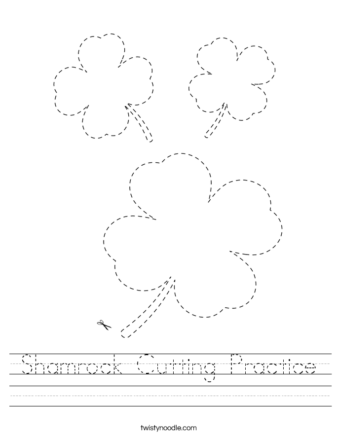 Shamrock Cutting Practice Worksheet