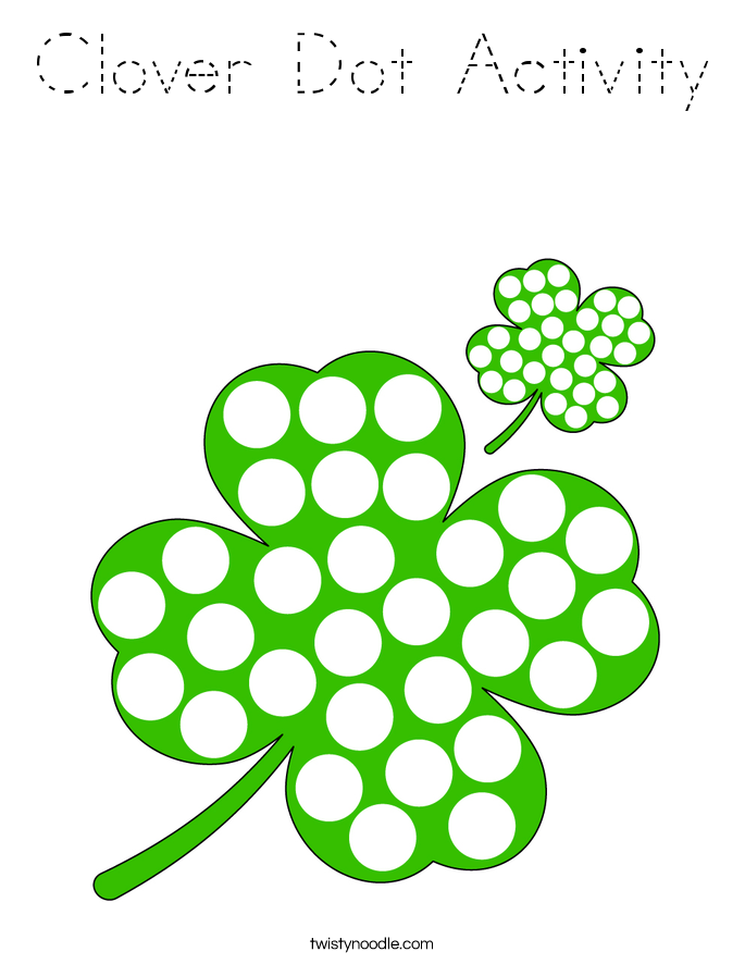 Clover Dot Activity Coloring Page