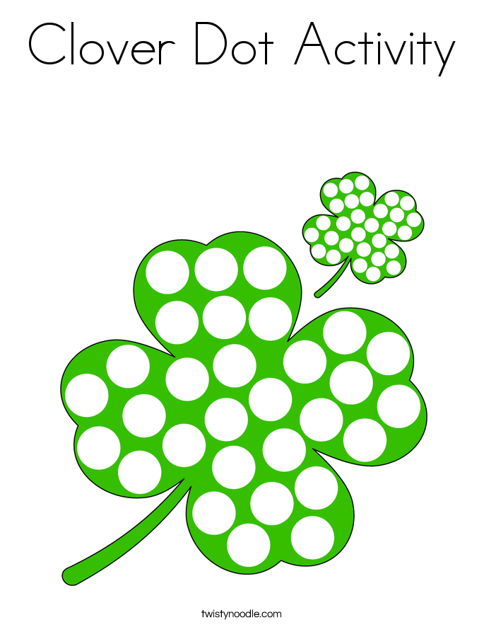 Clover Dot Activity Coloring Page