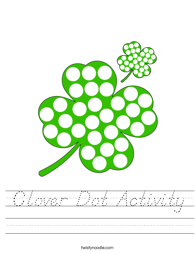 Clover Dot Activity Worksheet