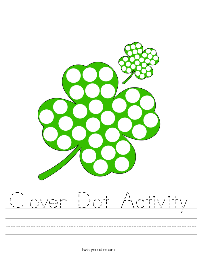 Clover Dot Activity Worksheet