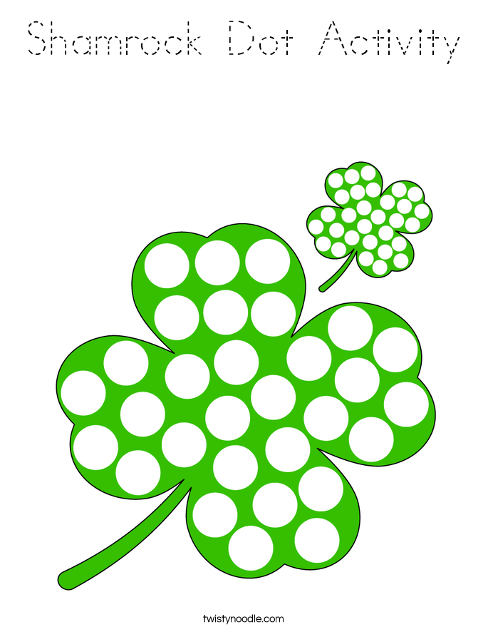 Shamrock Dot Activity Coloring Page