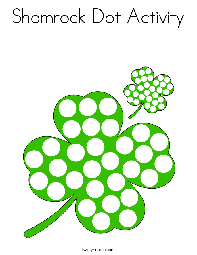Shamrock Dot Activity Coloring Page