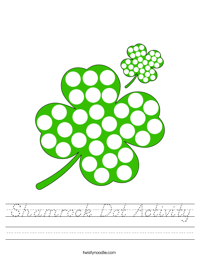 Shamrock Dot Activity Worksheet