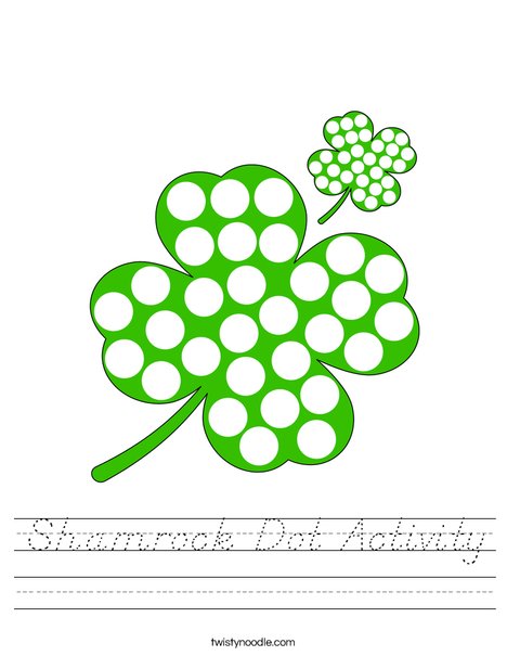 Shamrock Dot Activity Worksheet