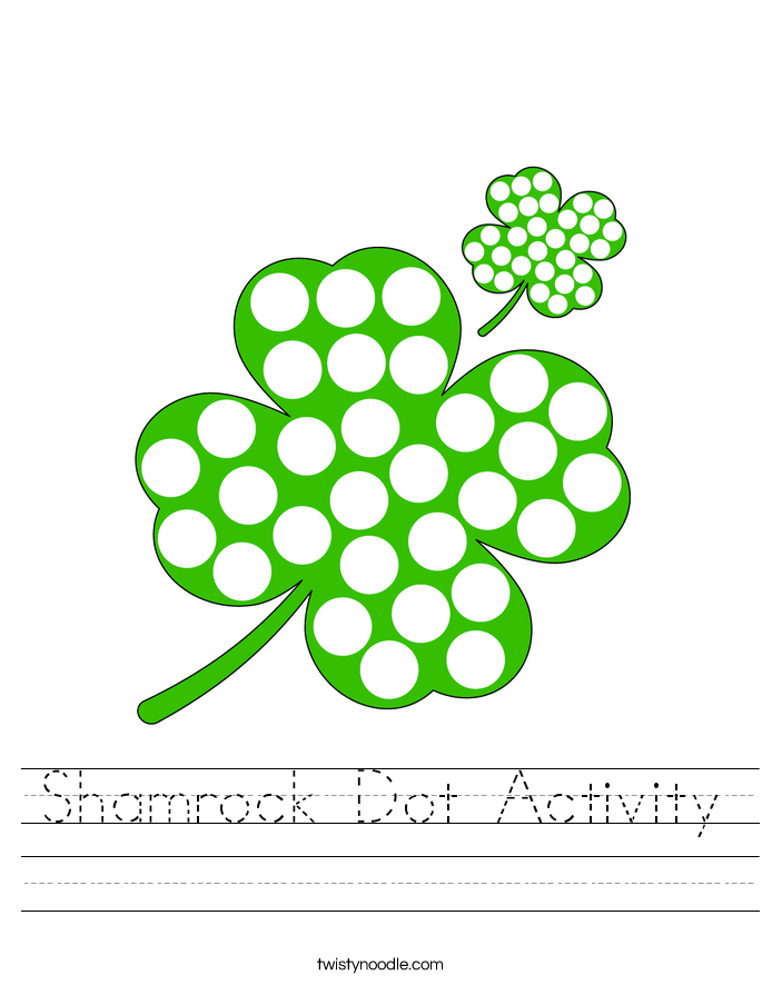 Shamrock Dot Activity Worksheet