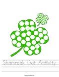 Shamrock Dot Activity Worksheet