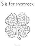 S is for shamrock Coloring Page