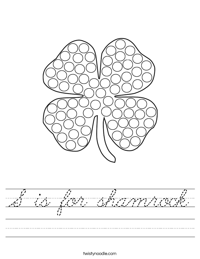 S is for shamrock Worksheet